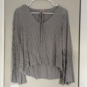 Flowey Bell Sleeve Top with Tie Detail